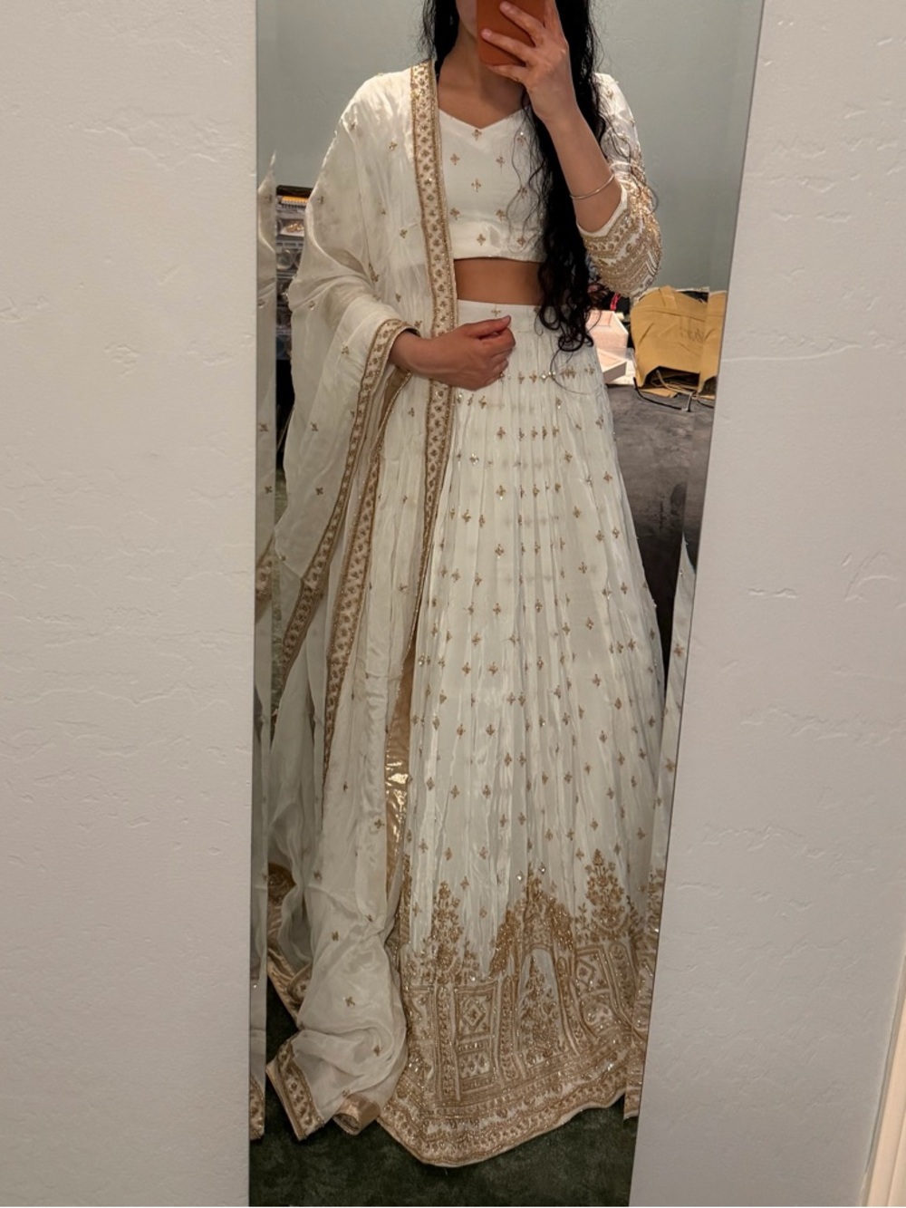 White Embroidered Lehenga Set